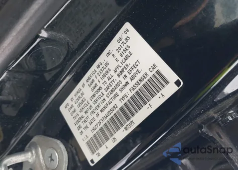 2010 Honda Accord 2.4 Lx z USA, uszkodzony, nr VIN 1HGCP2F37AA025092